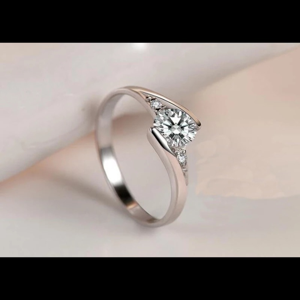 0.75ct Lab Diamond 925 Silver Wedding Engagement Rings